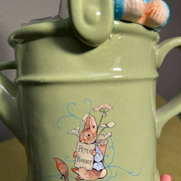 Beatrix Potter Peter Rabbit Watering Can Planter - Adorable Collector's Piece! - Picture 5 of 7